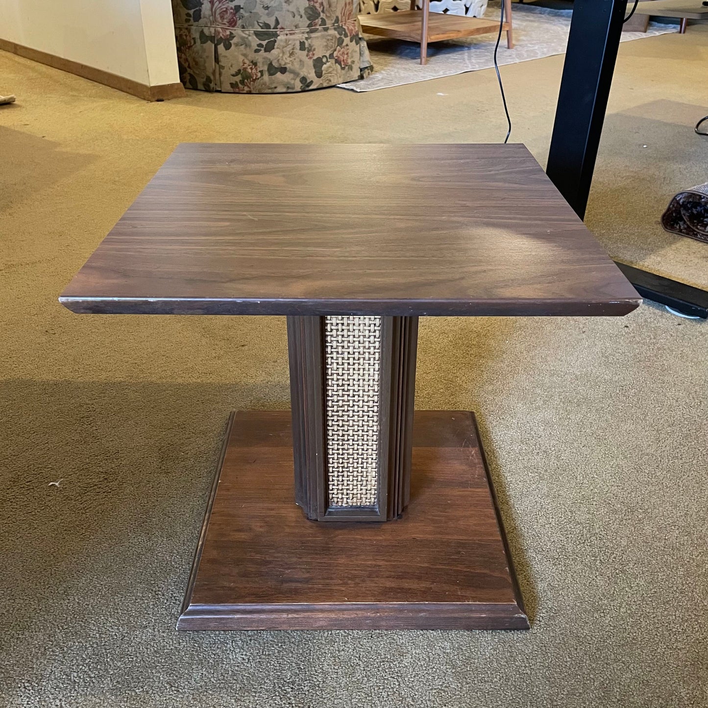 Mersman Cane Column Base Side Table