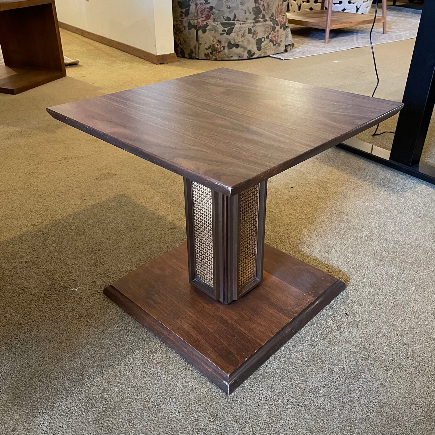 Mersman Cane Column Base Side Table