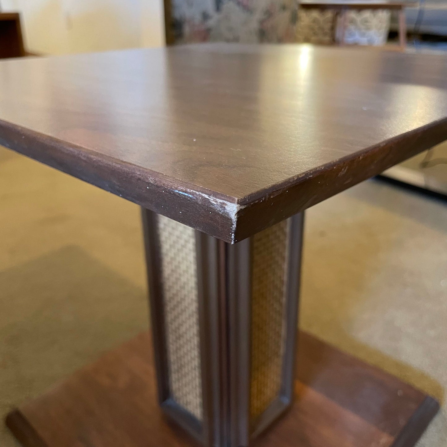 Mersman Cane Column Base Side Table