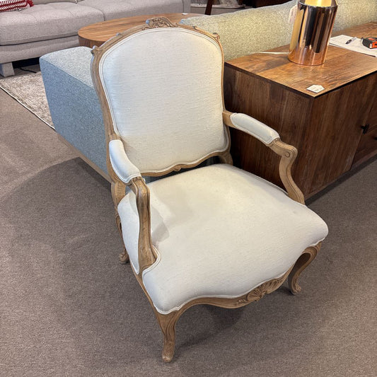 Parisian Style Cream & Wood Armchair