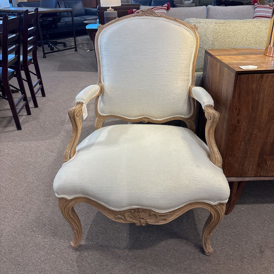 Parisian Style Cream & Wood Armchair
