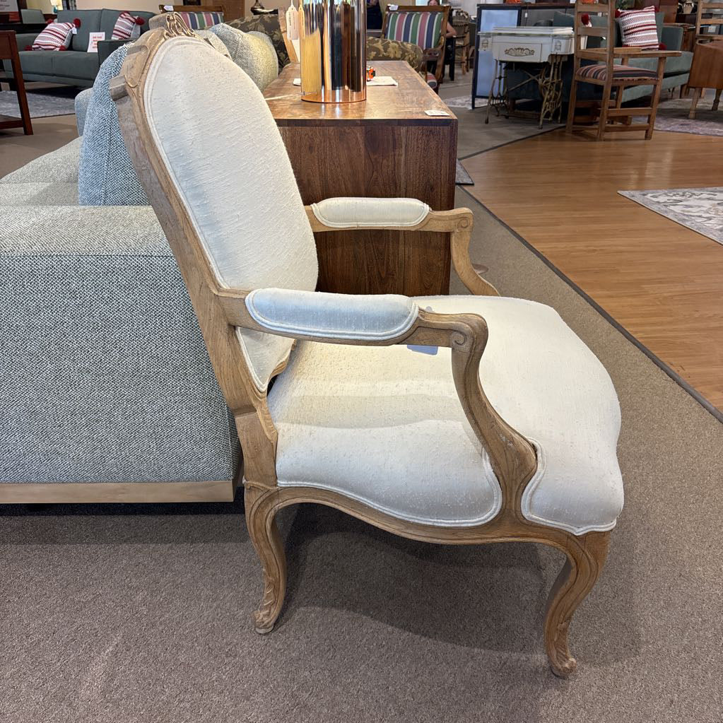 Parisian Style Cream & Wood Armchair