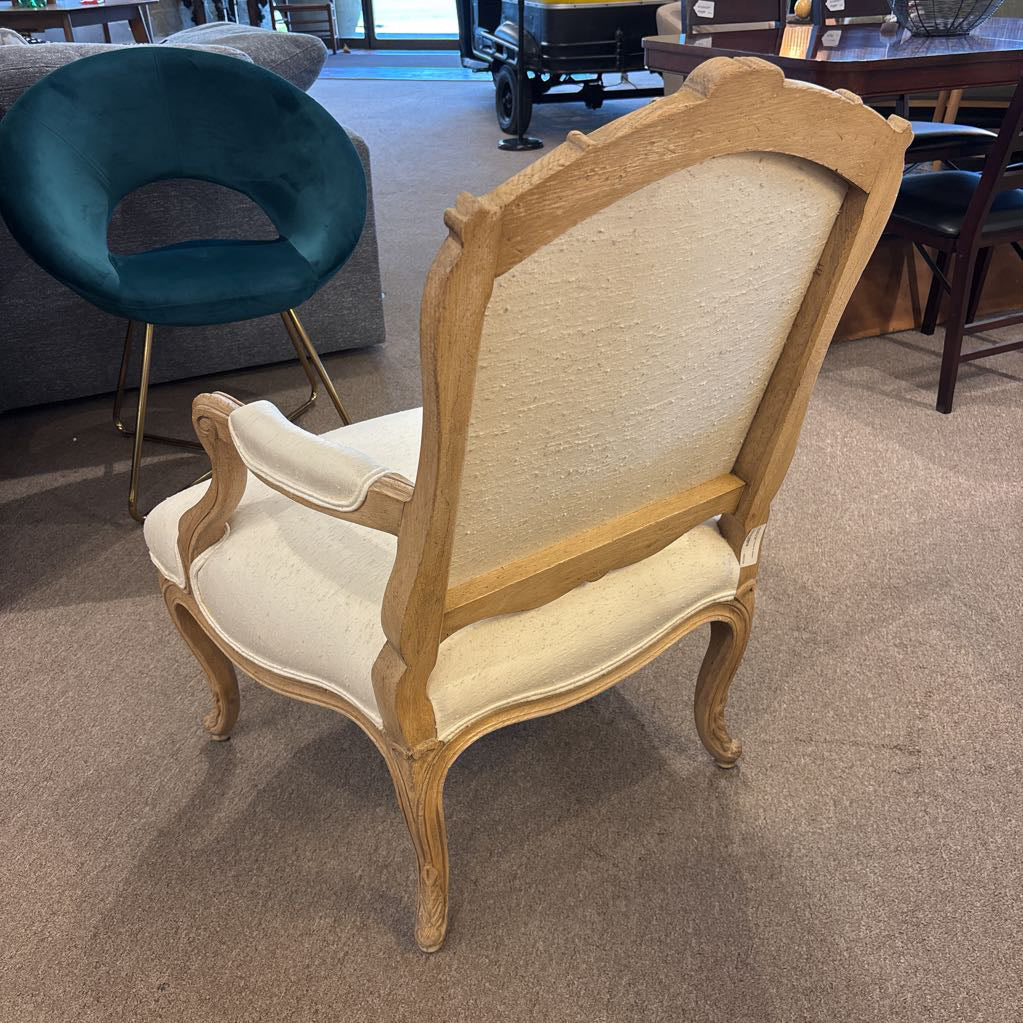 Parisian Style Cream & Wood Armchair