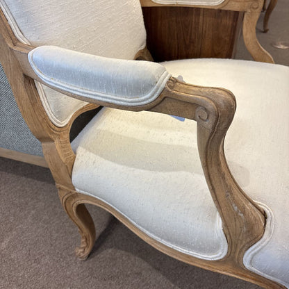 Parisian Style Cream & Wood Armchair