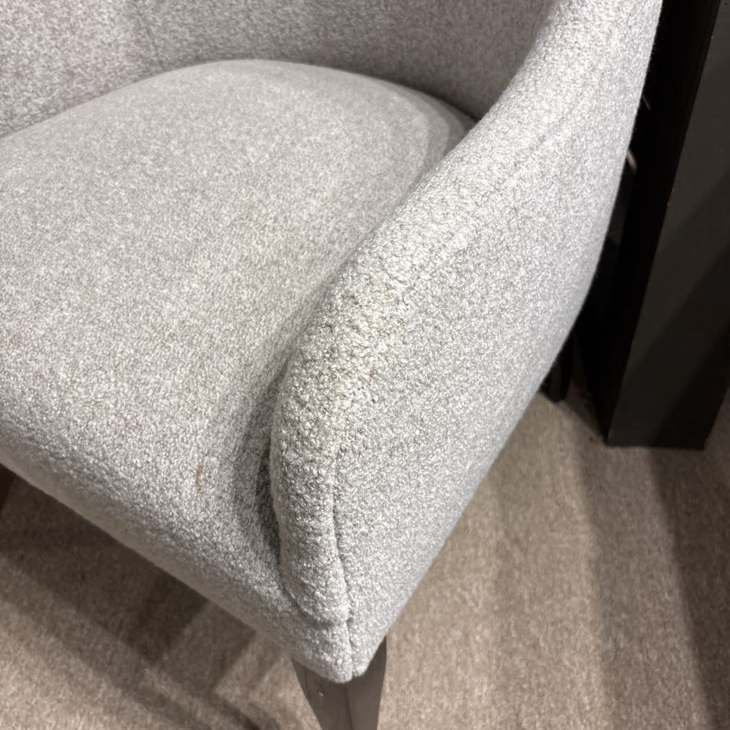 Grey Boucle Highback Accent Chair