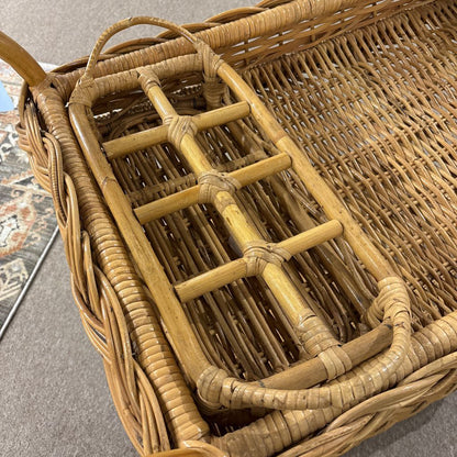 Coastal Rattan Bar Cart w Drink Insert