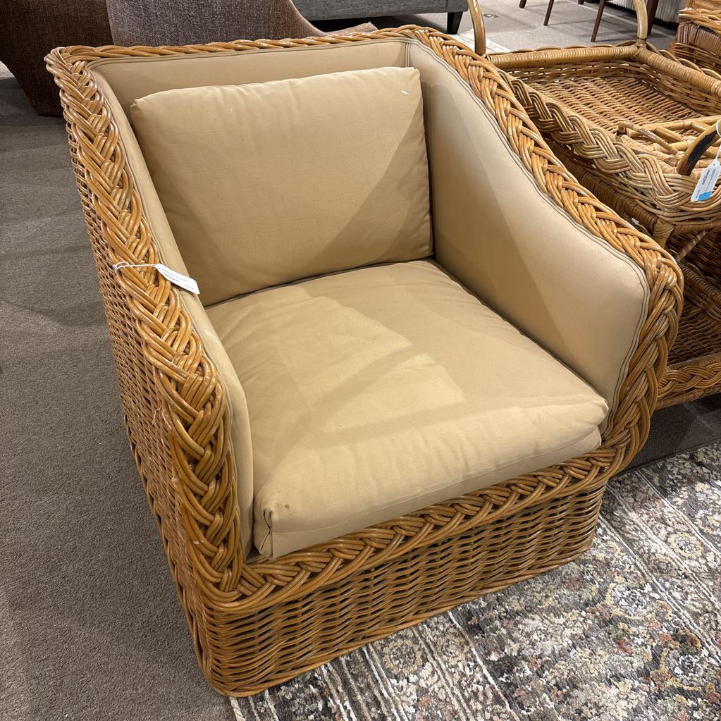 Coastal Rattan Dune Blocky Armchair