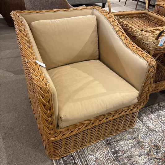 Coastal Rattan Dune Blocky Armchair