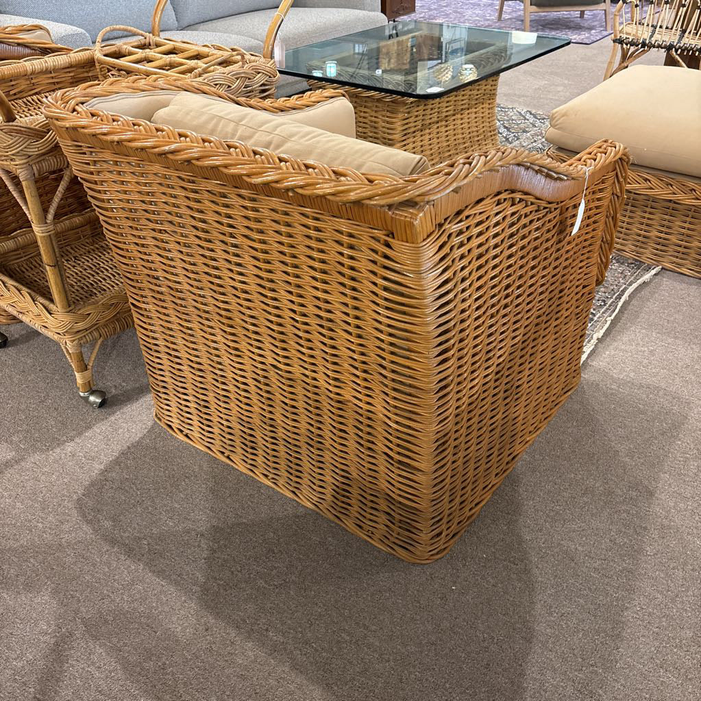 Coastal Rattan Dune Blocky Armchair