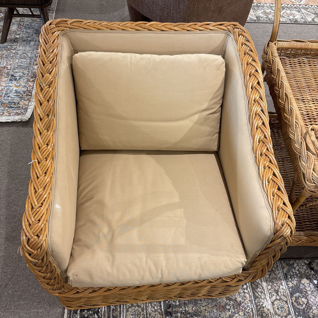 Coastal Rattan Dune Blocky Armchair