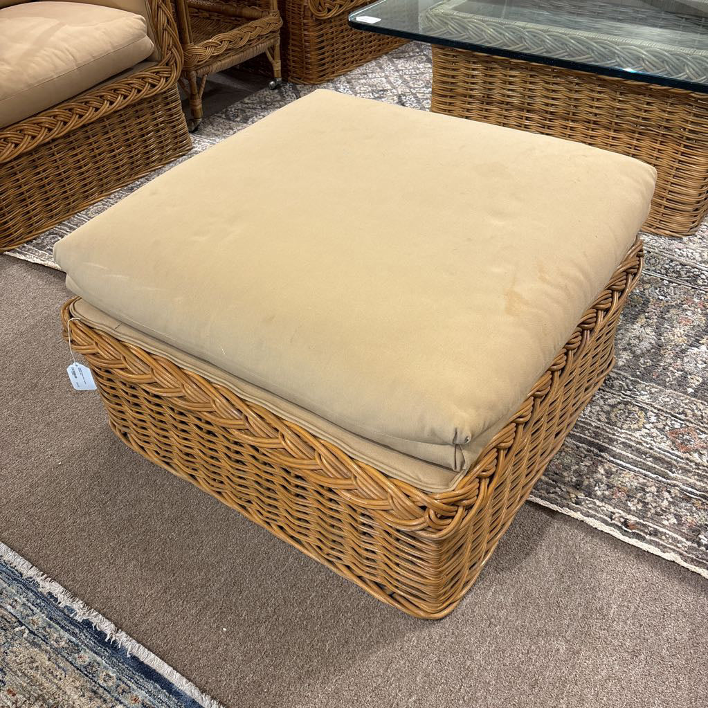 Coastal Rattan Dune Square Ottoman