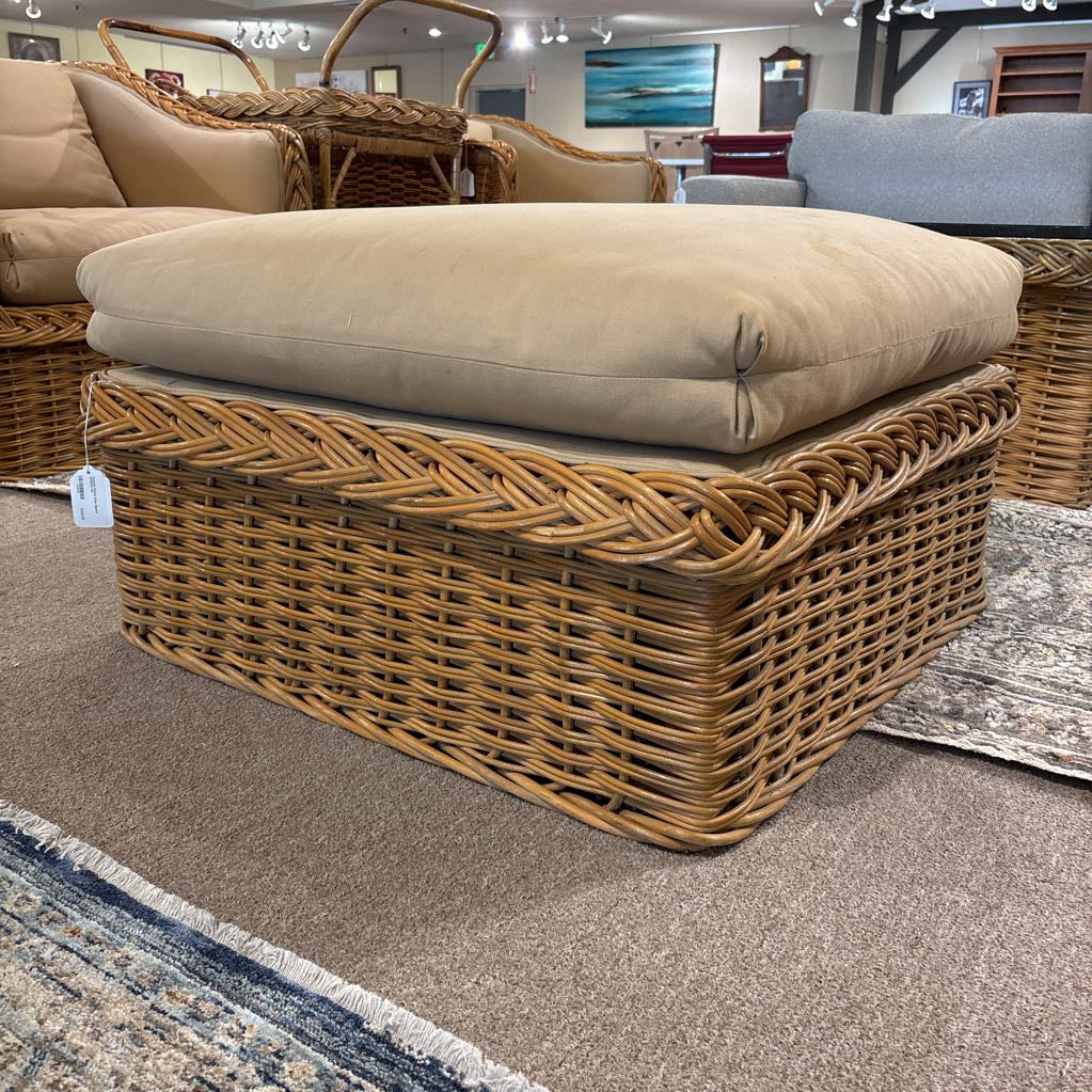 Coastal Rattan Dune Square Ottoman