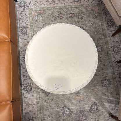 Painted White Pedestal Tall Side Table C SIDE TABLES