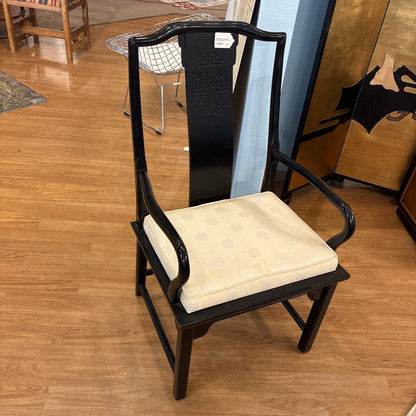 Post Modern Chin Hua Burled Wood & Black Lacquer Dining Table & Set of Chairs
