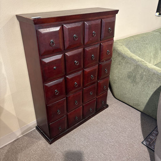 Dark Wood Apothecary Cabinet AS IS UNIQUE FINDS