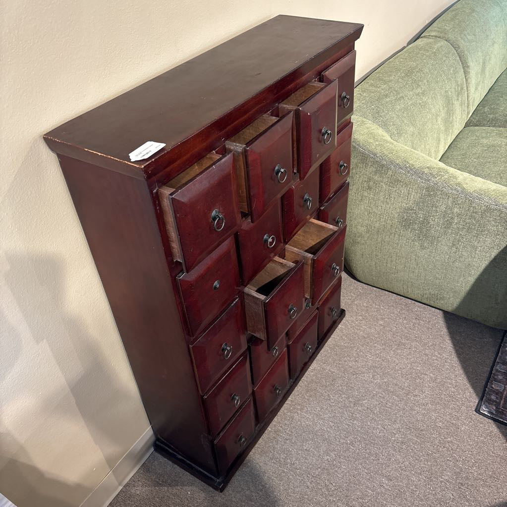 Dark Wood Apothecary Cabinet AS IS