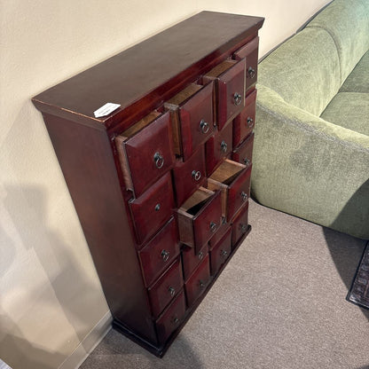 Dark Wood Apothecary Cabinet AS IS
