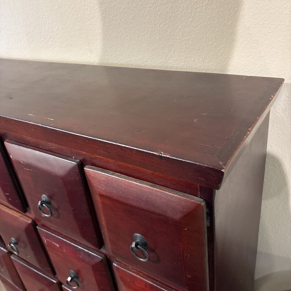 Dark Wood Apothecary Cabinet AS IS