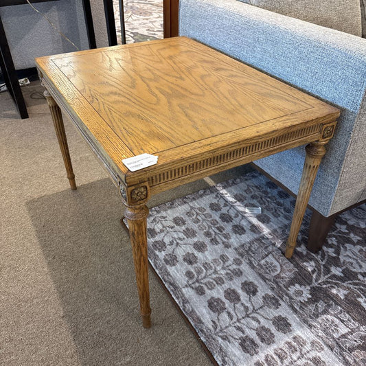 Parisian Style Square End Table w Floral Details