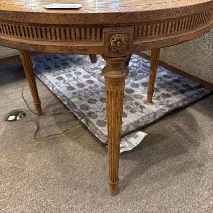 Parisian Style Round End Table w Floral Details