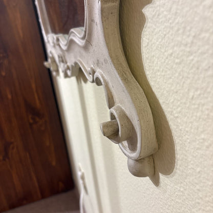 Ornate Carved White Wash Mirror