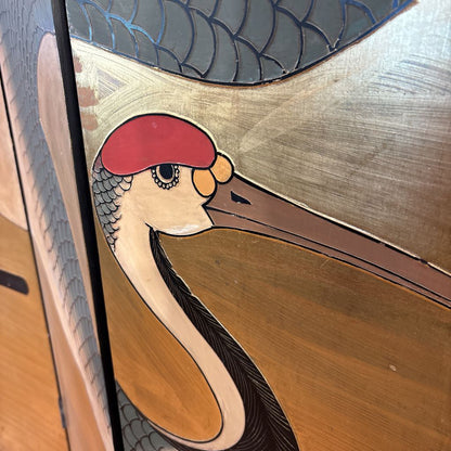 Gilded Crane 6 Panel Folding Screen