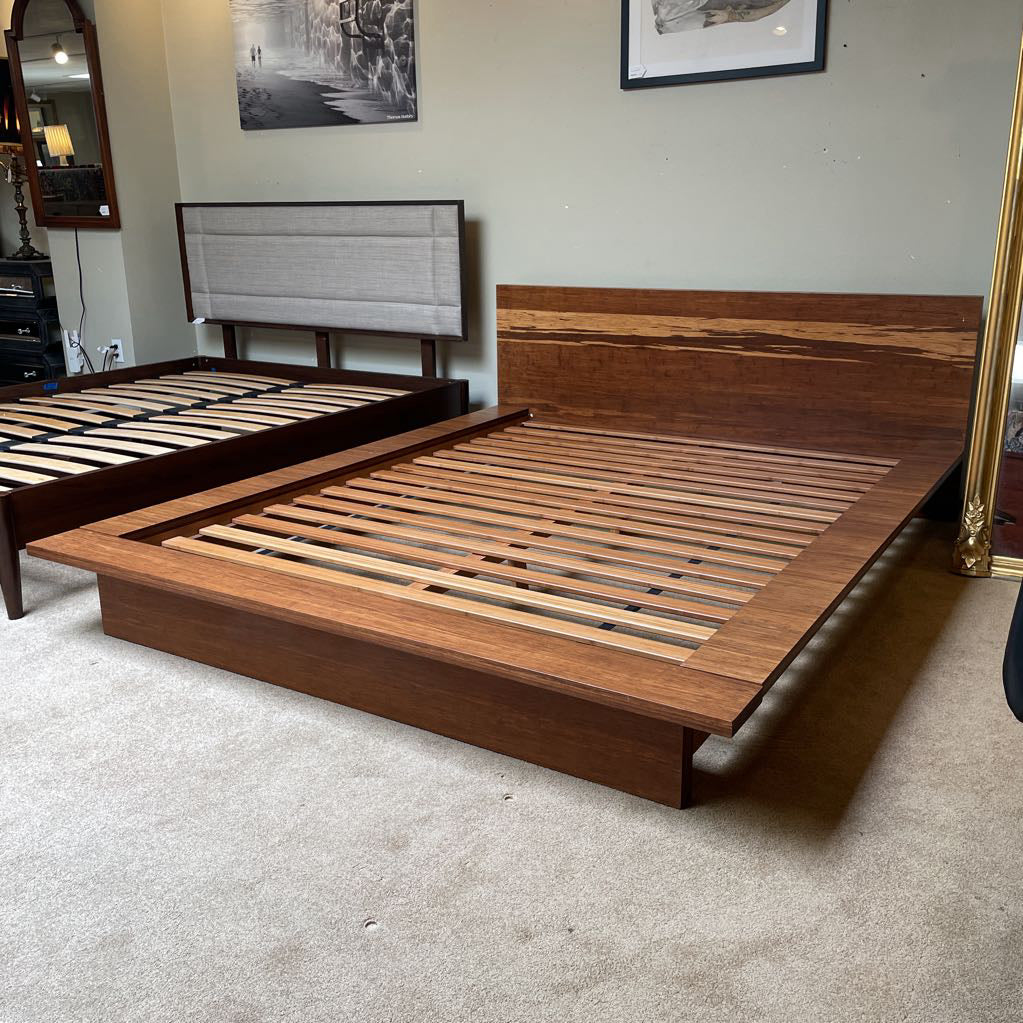 Japanese Style Bamboo Wood Queen Platform Bed