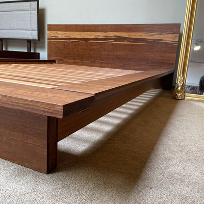 Japanese Style Bamboo Wood Queen Platform Bed