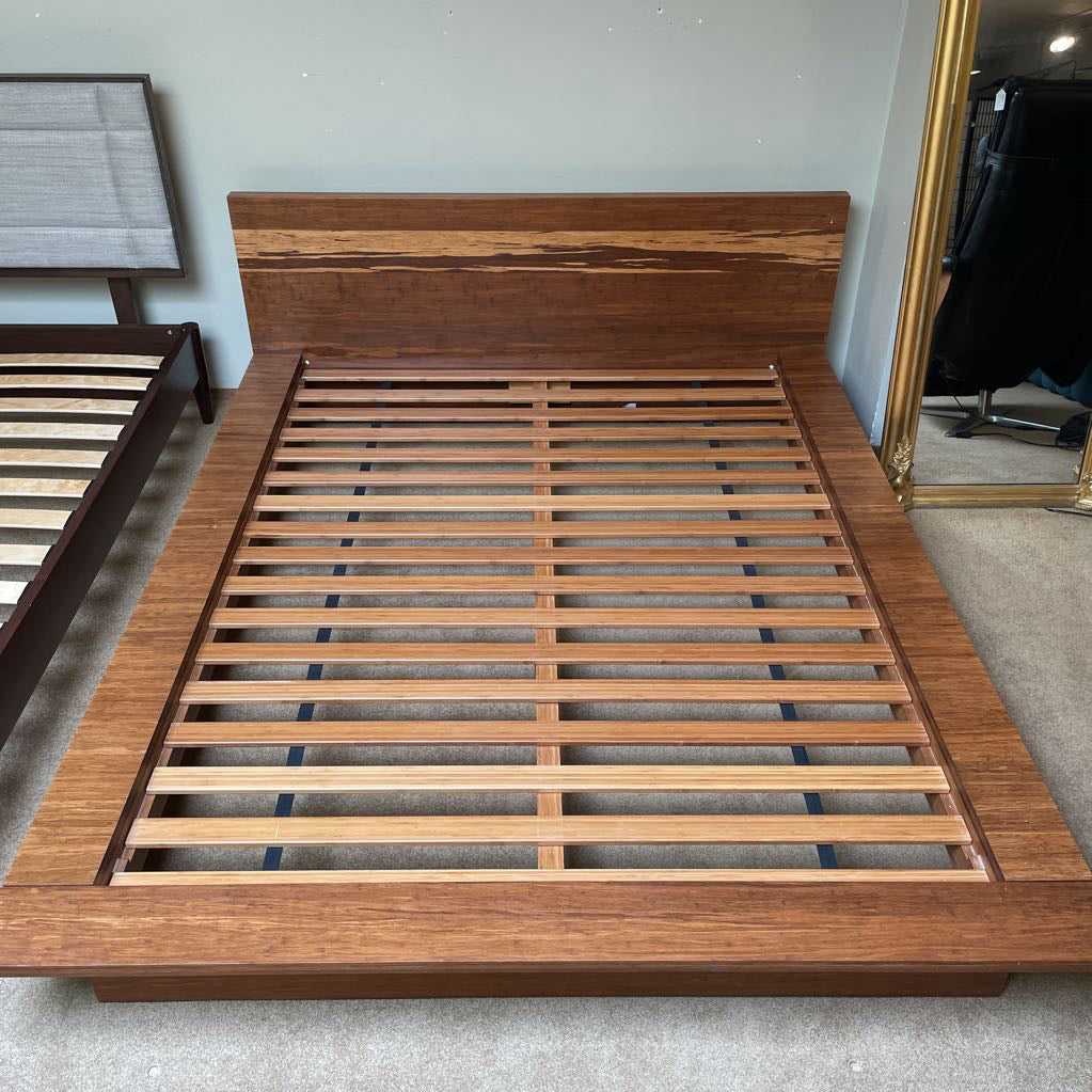 Japanese Style Bamboo Wood Queen Platform Bed