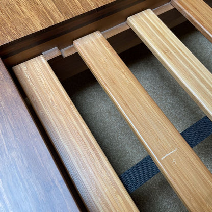 Japanese Style Bamboo Wood Queen Platform Bed