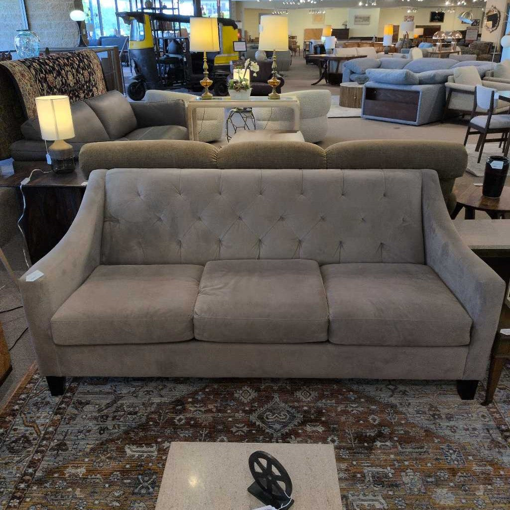 Grey 3 Seat Tufted Back Sofa U SOFAS