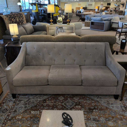 Grey 3 Seat Tufted Back Sofa U SOFAS