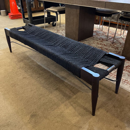 CB2 Black Woven Accent Bench