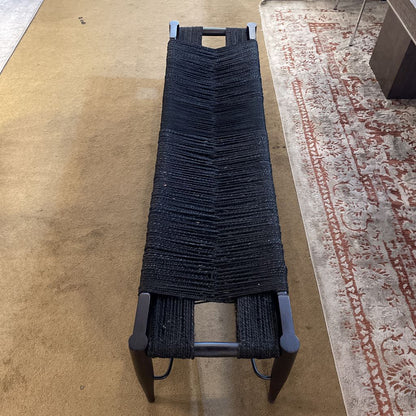 CB2 Black Woven Accent Bench