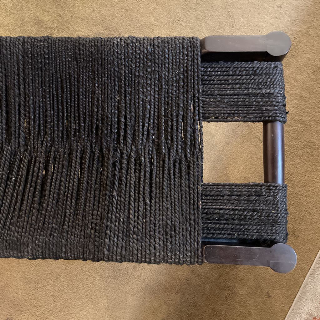 CB2 Black Woven Accent Bench