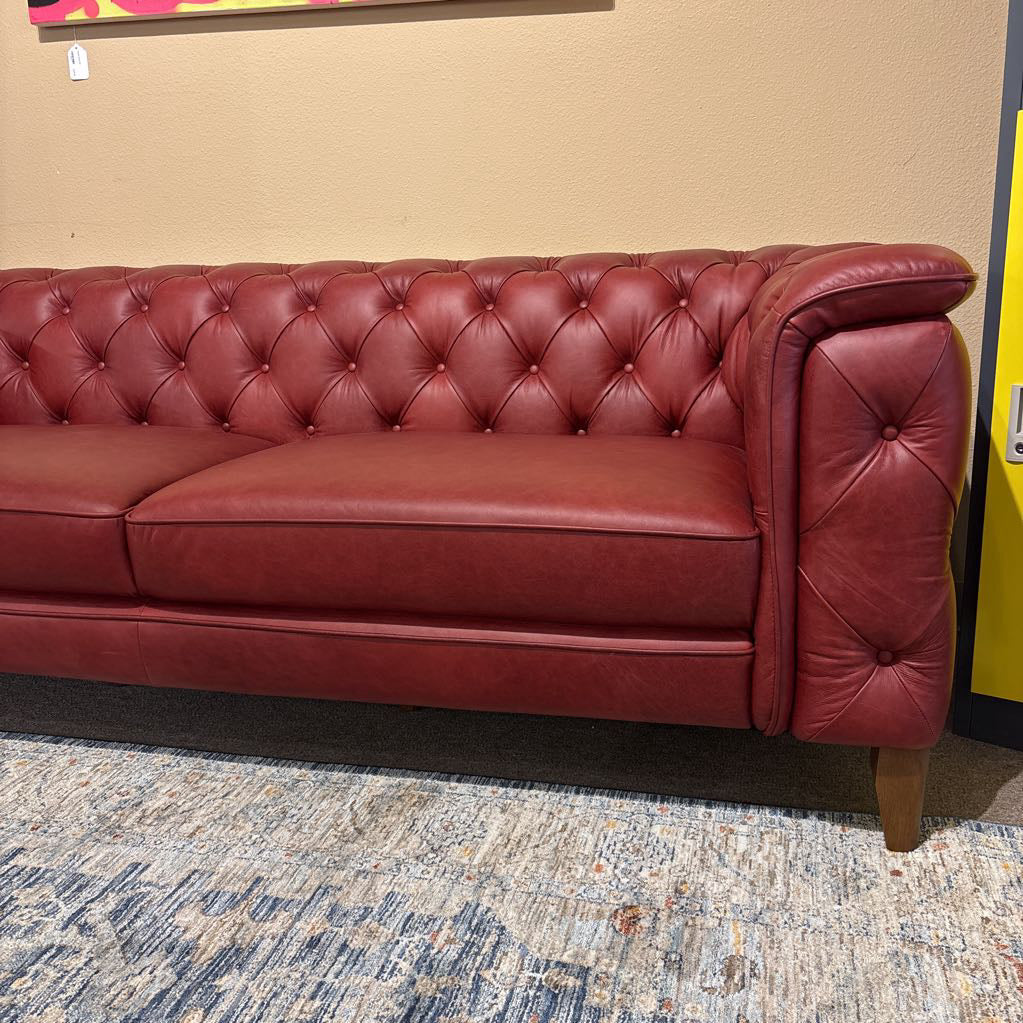 Daphne Red Leather Sofa