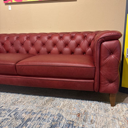 Daphne Red Leather Sofa