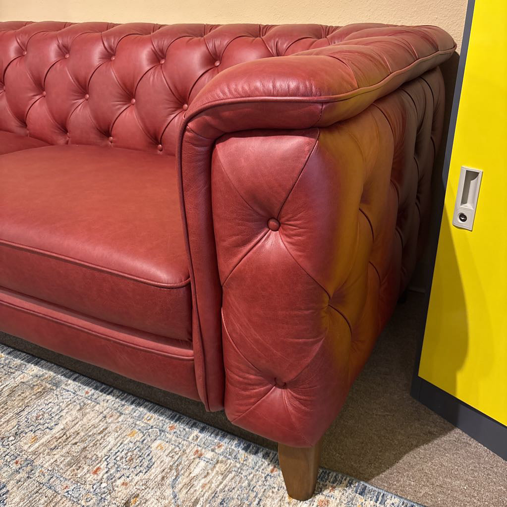 Daphne Red Leather Sofa
