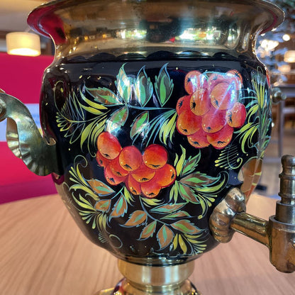 Red Berries and Gold & Green Leaves Samovar