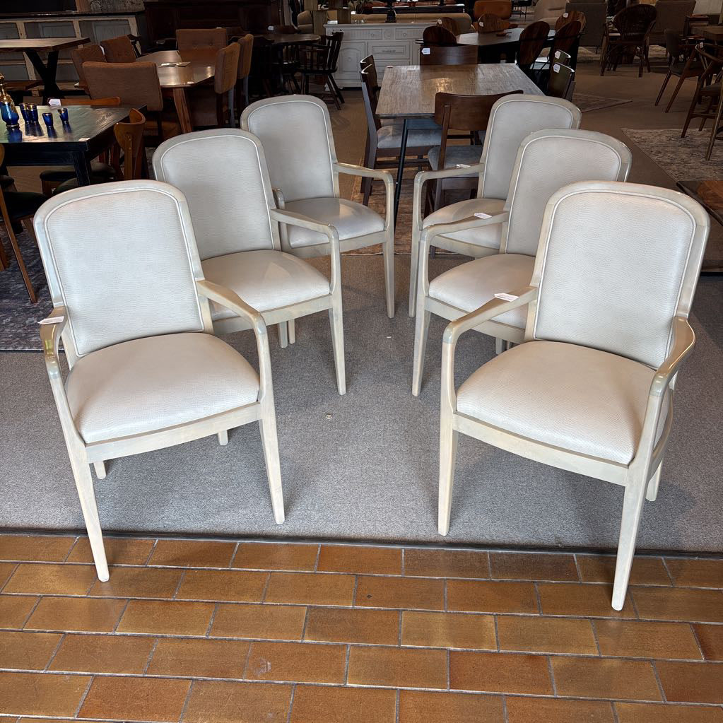 Set of 6 Ostrich Leather Dining Chairs