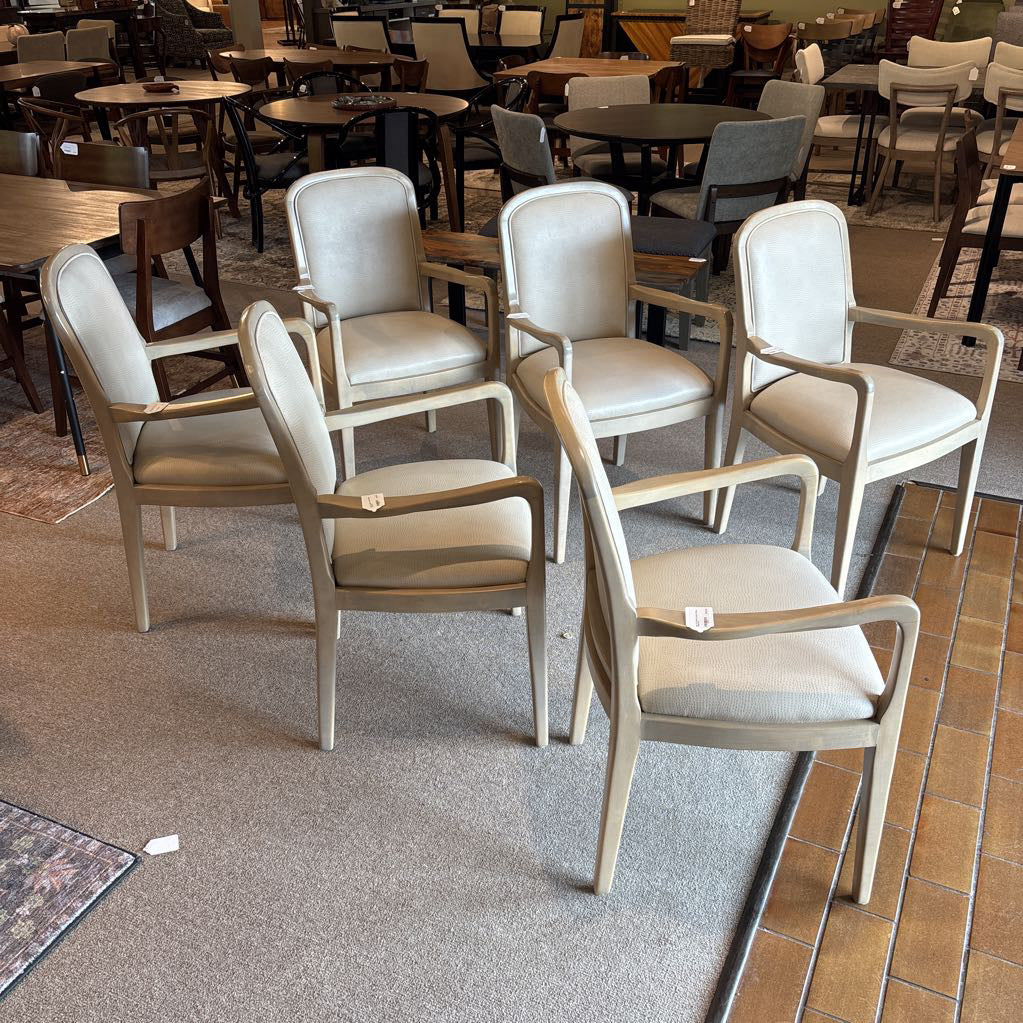 Set of 6 Ostrich Leather Dining Chairs