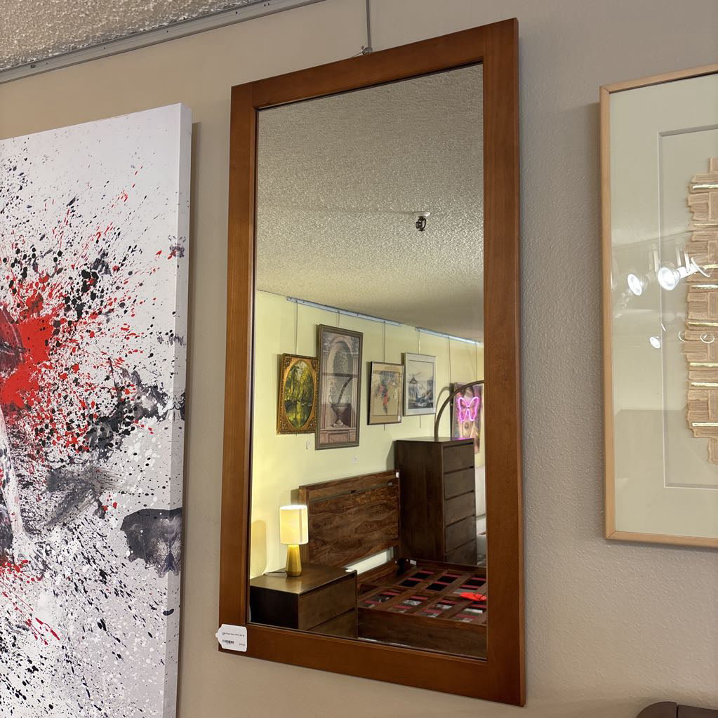 Solid Wood Cherry Mirror (As is)
