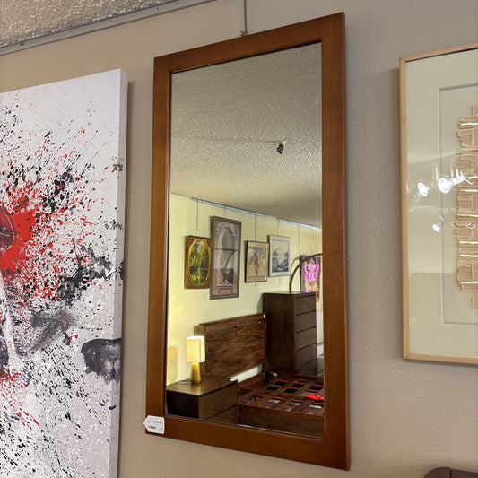 Solid Wood Cherry Mirror (As is)