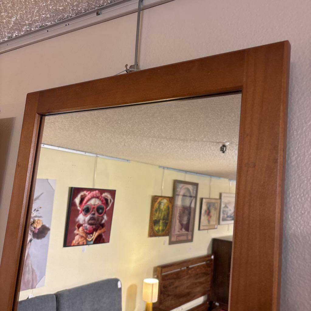 Solid Wood Cherry Mirror (As is)