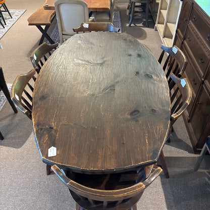 Antique Solid Wood Table & 6 Chairs