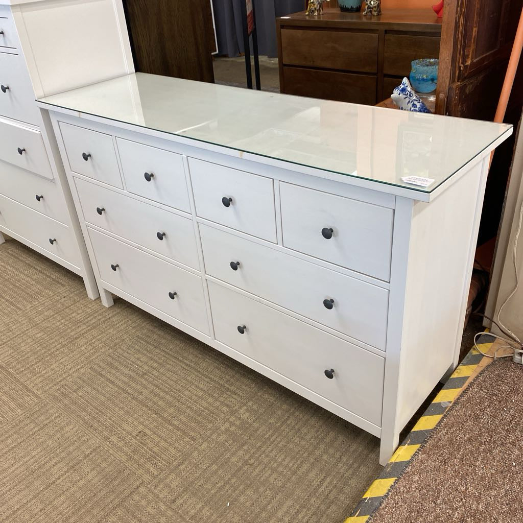 IKEA HEMNES White Eight Drawer Double Dresser (AS IS)