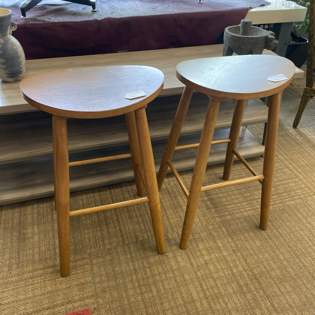 Oval Blonde Hardwood Barstool