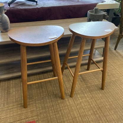 Oval Blonde Hardwood Barstool