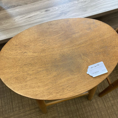 Oval Blonde Hardwood Barstool