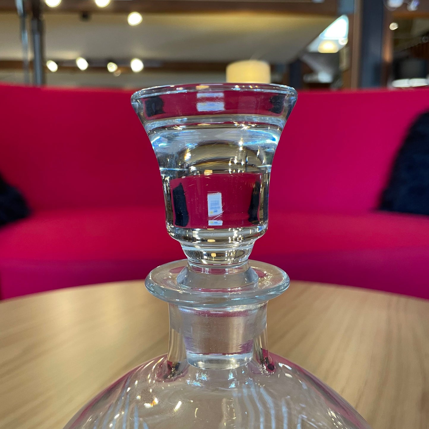 Round Ball Shaped with Grooved Detailing Decanter